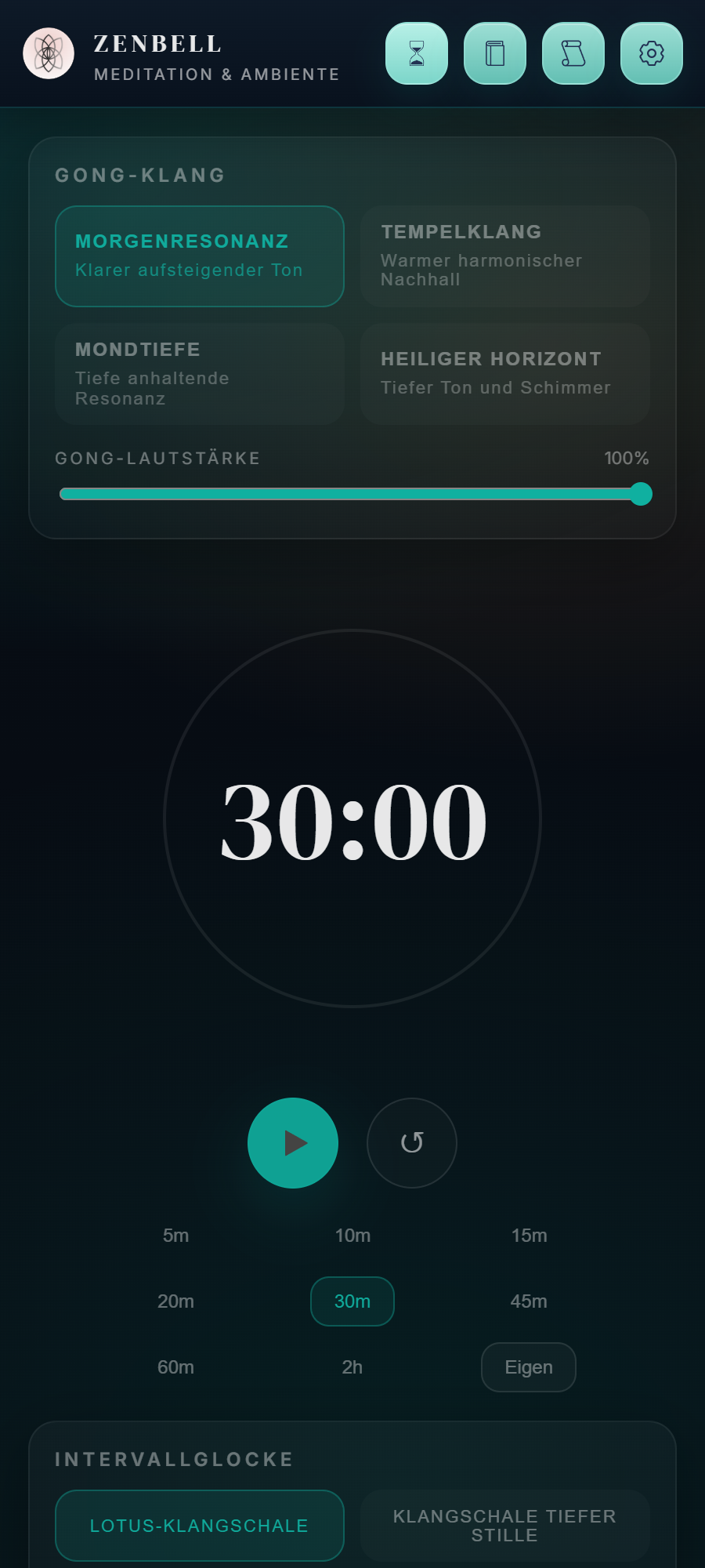 ZenBell timer preview screen.