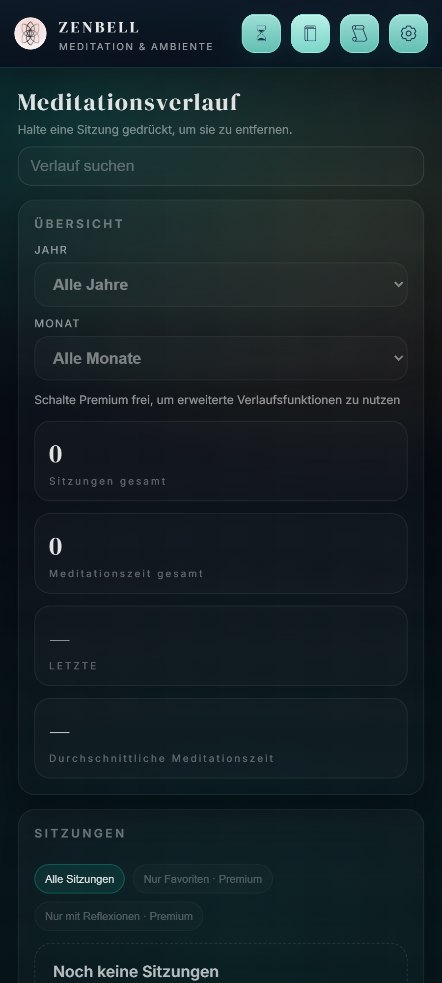 ZenBell meditation history preview.