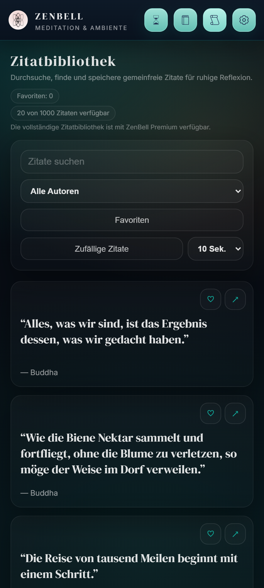 ZenBell timer and atmosphere sound preview.